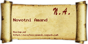 Novotni Amand névjegykártya
